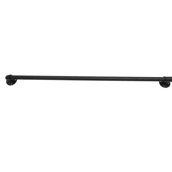 Buisrailing, Heavy Duty metaal met draagvermogen, stevige constructie, 12 ft., 3 secties, zwart