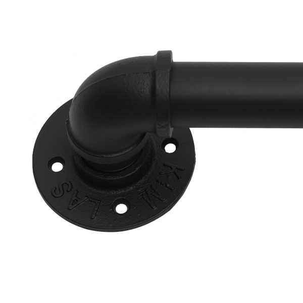 Buisrailing, Heavy Duty metaal met draagvermogen, stevige constructie, 12 ft., 3 secties, zwart