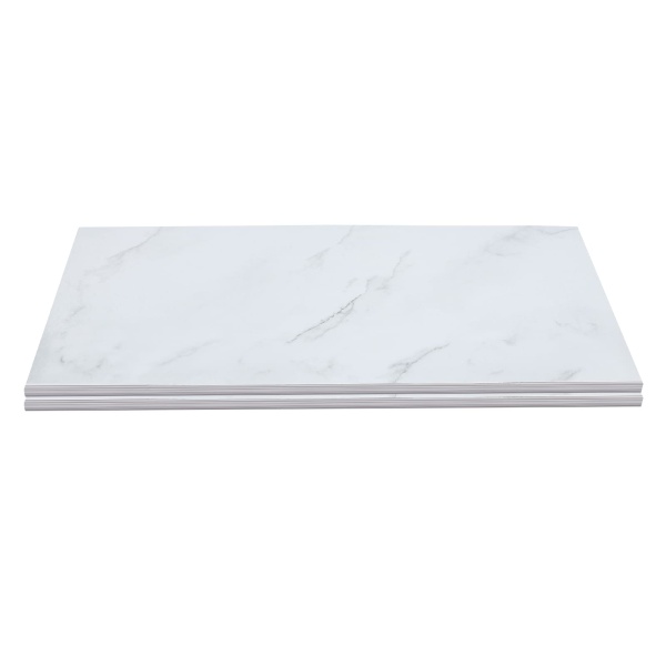 24 stuks zelfklevende PVC Peel and Stick-vloertegels - 60 x 30 cm - voor woonkamer, slaapkamer, eetkamer, keuken - wit