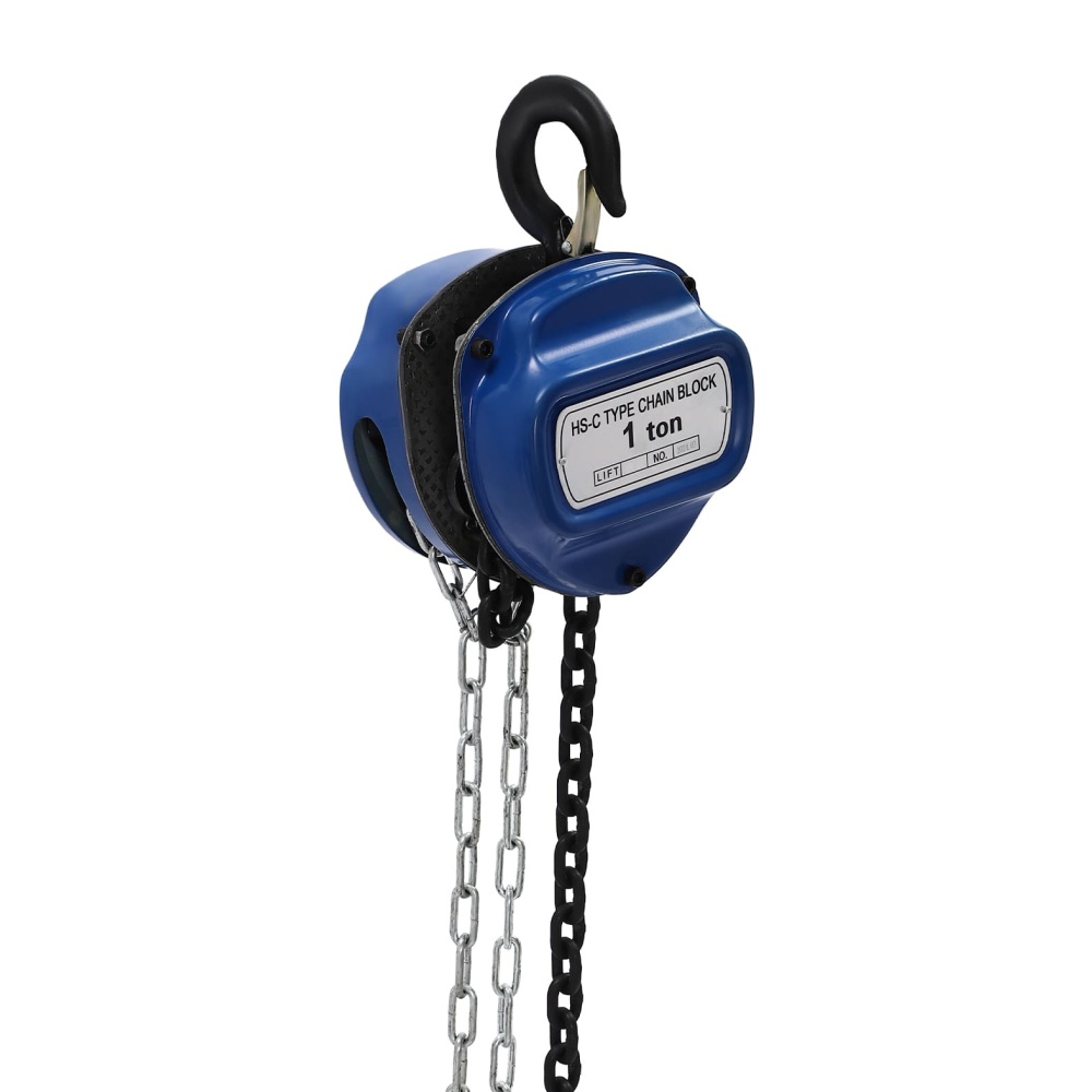 Professionele 4 m kettingtakel - 1000 kg - Gegalvaniseerde kraan - Tot 1 toon blauw