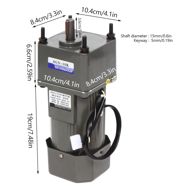 135rpm 220V AC-motor Mini-versnellingsbak Elektrische motor Hoog koppel 220V-versnellingsbakmotor Reductiemotor Omkeerbaar