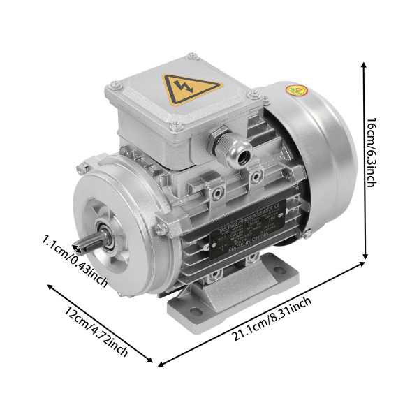 MS6334-0,37KW B3 230/400V hogesnelheidsmotor, driefasige asynchrone motor voor machines en apparatuur, S1-motor