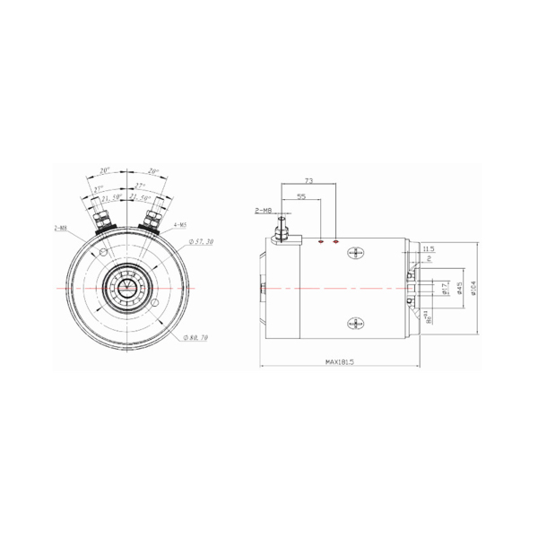 DC-motor heftruckmotor 2,2 kW-24 V DC-motor  met hoge prestaties