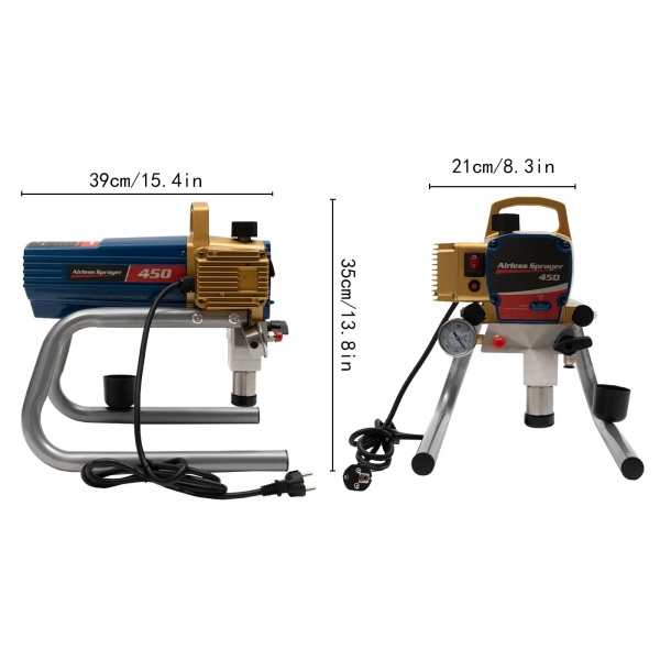1500W airless verfspuit, 77.43oz/min airless verfspuit voor binnen- en buitenschilderprojecten