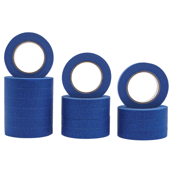 36 rollen schilderstape, 24 mm x 55 m, blauwe masking, schilderstape, UV-bestendig, vochtbestendig 36 rollen schilderstape, 24 mm x 55 m, blauwe masking, schilderstape, UV-bestendig, vochtbestendig