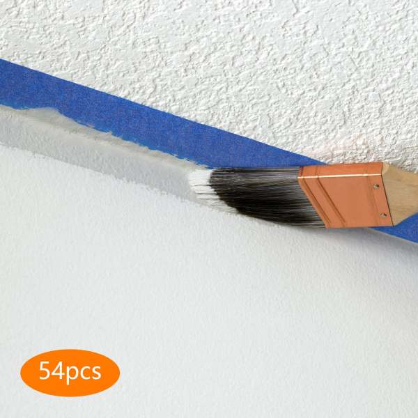 Schilderstape, 54 rollen, 24 mm x 55 m, blauw, maskeertape, UV-bestendig, vochtbestendig Schilderstape, 54 rollen, 24 mm x 55 m, blauw, maskeertape, UV-bestendig, vochtbestendig