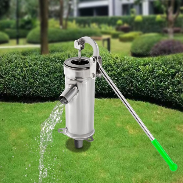 Roestvrijstalen handmatige waterstraalpomp, handzuigpomp voor huishoudelijke bronnen, voor grondwater in huis, tuin en erf