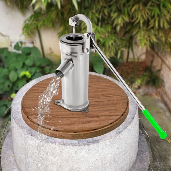 Roestvrijstalen handmatige waterstraalpomp, handzuigpomp voor huishoudelijke bronnen, voor grondwater in huis, tuin en erf