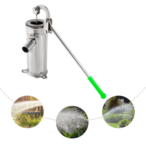 Roestvrijstalen handmatige waterstraalpomp, handzuigpomp voor huishoudelijke bronnen, voor grondwater in huis, tuin en erf