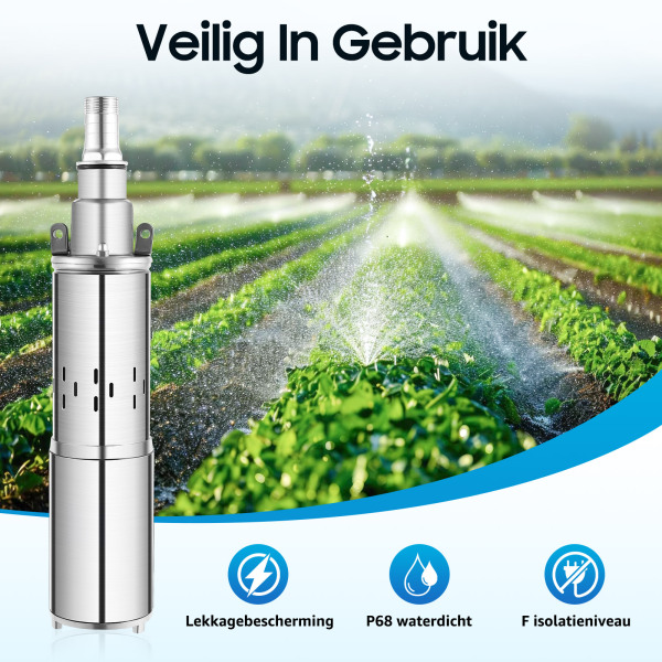Diepwaterpomp - 12 V - Solar - RVS - 1,2 m³/h - Tot 20 m