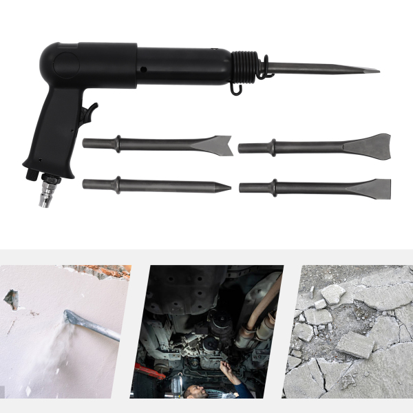 Luchthamerset, 9" x 6" luchthamerset met snelontgrendelingsbeugel, snel gesneden luchthamer met schop Luchthamerset, 9" x 6" luchthamerset met snelontgrendelingsbeugel, snel gesneden luchthamer met schop