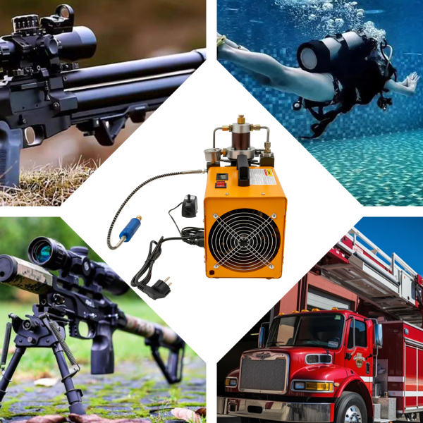 Draagbare PCP Luchtcompressor Pomp Hoge Druk Luchtcompressor Pomp Elektrische Luchtpomp 1.8KW 13.4*7.1*13.4in Oranje