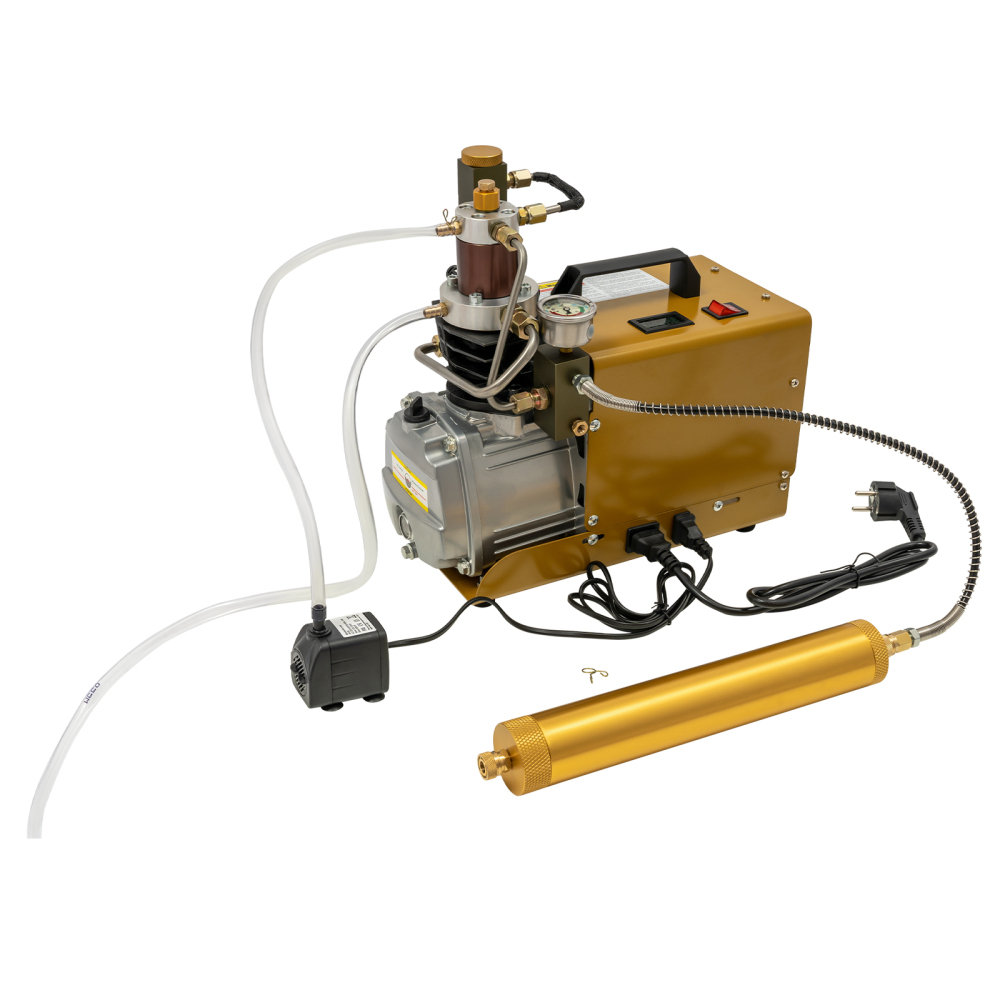 Hogedrukluchtpomp Hogedrukluchtcompressorpomp Elektrische luchtpomp Geschikt voor industriële pijpleidingtesten 13,4 * 7,1 * 13,4 inch Geel