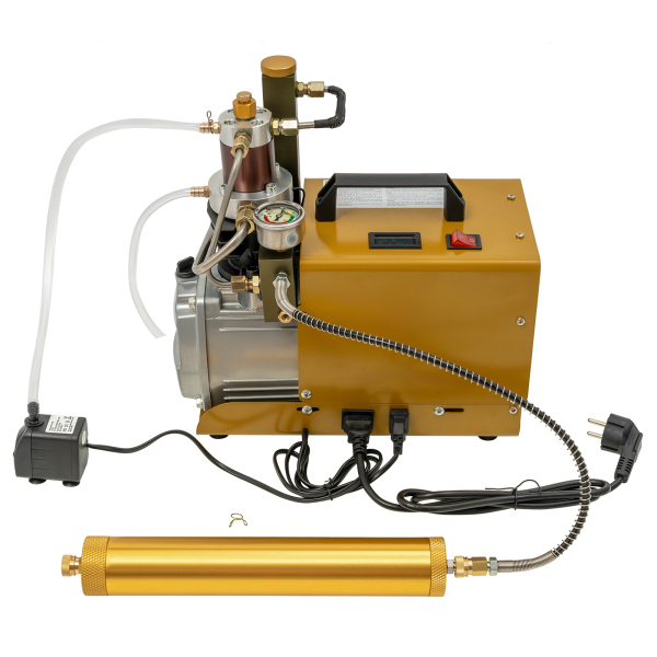 Hogedrukluchtpomp Hogedrukluchtcompressorpomp Elektrische luchtpomp Geschikt voor industriële pijpleidingtesten 13,4 * 7,1 * 13,4 inch Geel
