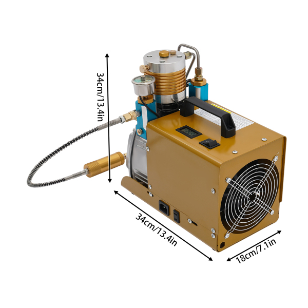 Draagbare PCP-luchtcompressor, hogedrukluchtcompressorpomp, elektrische luchtpomp - Super Set Pressure-versie Model Europese stekker 220V