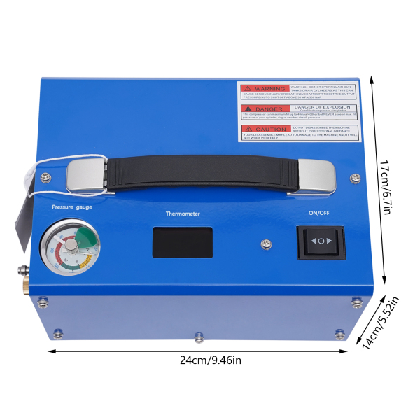 4500psi PCP luchtpompcompressor, hogedruk 30MPa/300Bar, 250W pomp, met transformator