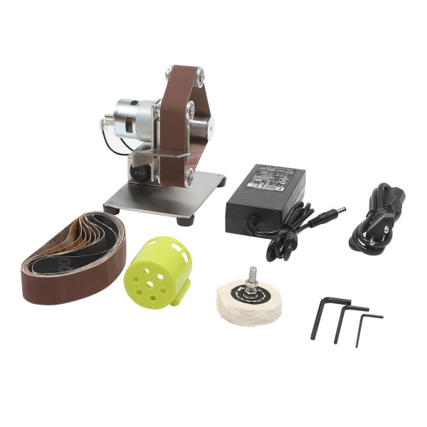 CNCEST Mini-bandschuurmachine met 10 schuurbanden 150W Max10000RPM DIY-polijstmachineslijper 7-snelheden verstelbare voeding 3-delige moersleutel CNCEST Mini-bandschuurmachine met 10 schuurbanden 150W Max10000RPM DIY-polijstmachineslijper 7-snelheden verstelbare voeding 3-delige moersleutel