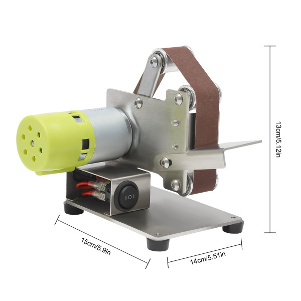 CNCEST Mini-bandschuurmachine met 10 schuurbanden 150W Max10000RPM DIY-polijstmachineslijper 7-snelheden verstelbare voeding 3-delige moersleutel