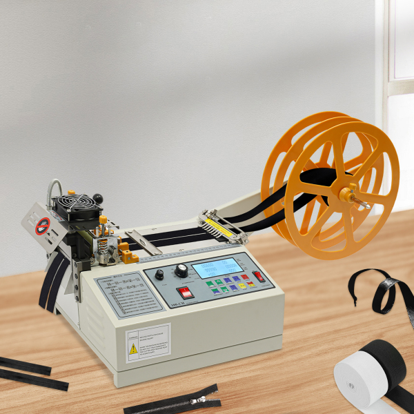 400W 220V Webbing Snijmachine Automatische Warme en Koude Tape Snijder Automatische Lint Band Stof Snijder 15.75*11.8*11in Wit