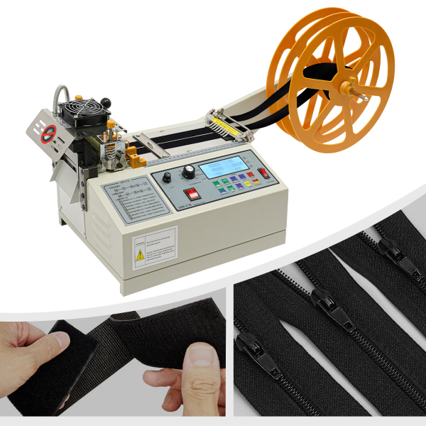 400W 220V Webbing Snijmachine Automatische Warme en Koude Tape Snijder Automatische Lint Band Stof Snijder 15.75*11.8*11in Wit