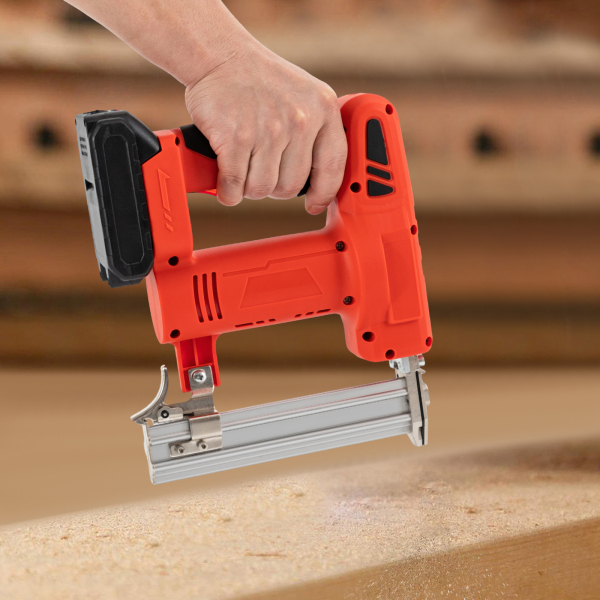 2 in 1 nietmachine, elektrische nietmachine met batterij en oplader, nietmachine op batterijen, rood 2 in 1 nietmachine, elektrische nietmachine met batterij en oplader, nietmachine op batterijen, rood