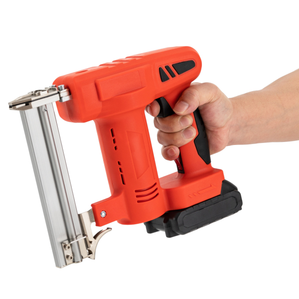 2 in 1 nietmachine, elektrische nietmachine met batterij en oplader, nietmachine op batterijen, rood