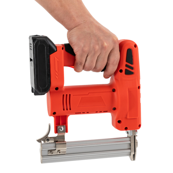 2 in 1 nietmachine, elektrische nietmachine met batterij en oplader, nietmachine op batterijen, rood