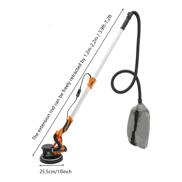750W 2,2 m elektrische plafond- en muurschuurmachine met stofafzuiging, gipsplaatschuurmachine met variabele snelheid, elektrische stofvrije gipsplaatschuurmachine 750W 2,2 m elektrische plafond- en muurschuurmachine met stofafzuiging, gipsplaatschuurmachine met variabele snelheid, elektrische stofvrije gipsplaatschuurmachine