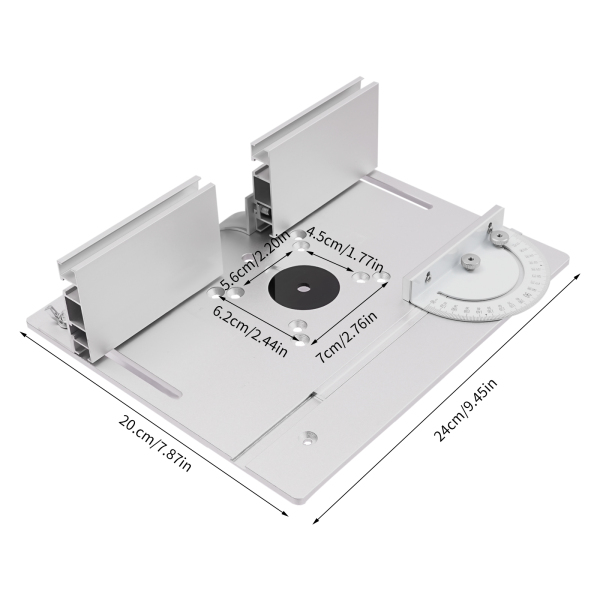 Freestafel insteekplaat Flip Plate voor houtgraveermachine (zilver)
