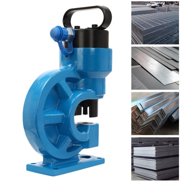 CH-60 hydraulische ponspers, ontwerp met enkele olieretour, 4 ponsmatrijzen, blauw