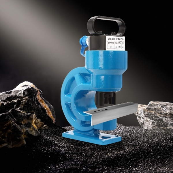 CH-60 hydraulische ponspers, ontwerp met enkele olieretour, 4 ponsmatrijzen, blauw