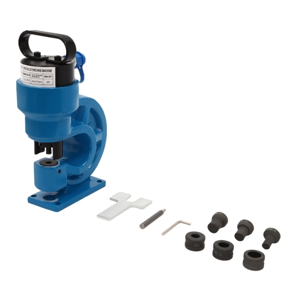 CH-60 hydraulische ponspers, ontwerp met enkele olieretour, 4 ponsmatrijzen, blauw