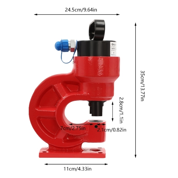 CH-60 hydraulische ponspers, ontwerp met enkele olieretour, 4 matrijzen, rood CH-60 hydraulische ponspers, ontwerp met enkele olieretour, 4 matrijzen, rood
