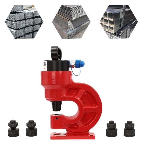 CH-60 hydraulische ponspers, ontwerp met enkele olieretour, 4 matrijzen, rood CH-60 hydraulische ponspers, ontwerp met enkele olieretour, 4 matrijzen, rood