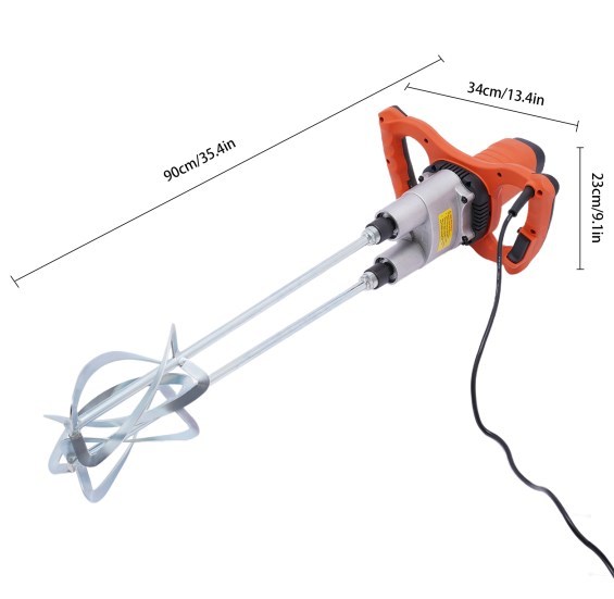 Handmatige dubbele roerder Mixer Dubbele roerder Betonroerder 1800W 2 versnellingen verstelbaar Handmatige dubbele roerder Mixer Dubbele roerder Betonroerder 1800W 2 versnellingen verstelbaar