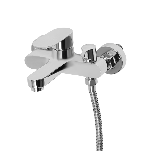 Mengkraan Douche Bad Set, Badkraan met Handdouche, Wandkraan Bad met Douchekop - Zilver
