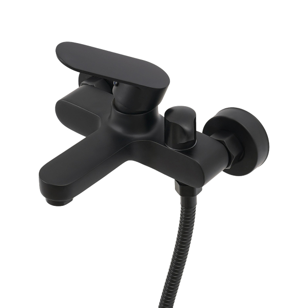 Mengkraan Douche Bad Set, Badkraan met Handdouche, Wandkraan Bad met Douchekop - Zwart Mengkraan Douche Bad Set, Badkraan met Handdouche, Wandkraan Bad met Douchekop - Zwart