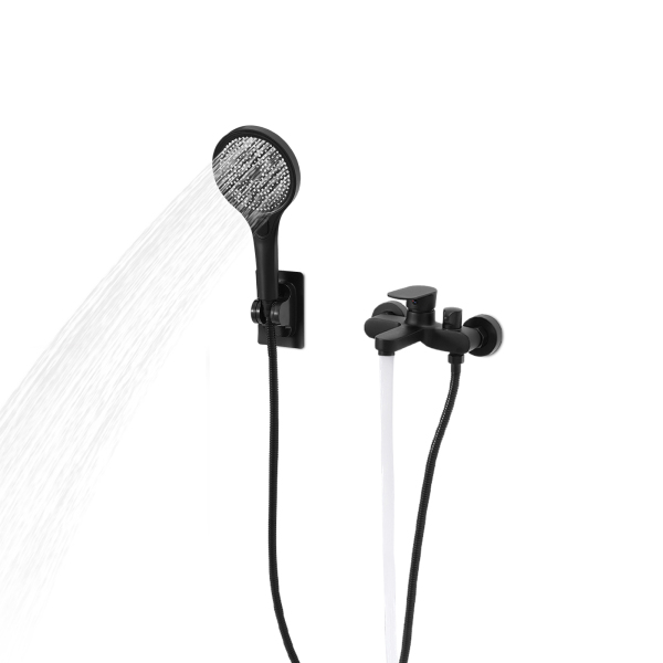 Mengkraan Douche Bad Set, Badkraan met Handdouche, Wandkraan Bad met Douchekop - Zwart Mengkraan Douche Bad Set, Badkraan met Handdouche, Wandkraan Bad met Douchekop - Zwart