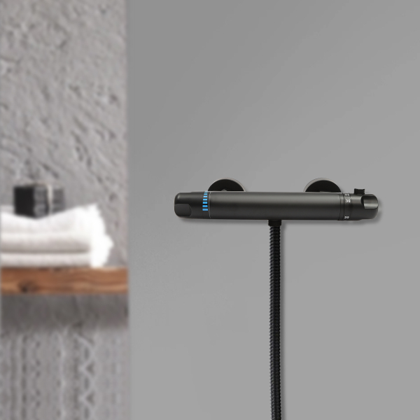 Thermostatische Douchebatterij Zwart Thermostatische Douchebatterij 38°C Veiligheidsslot Geschikt Voor Binnenruimtes Thuis Badkamers Zwart Thermostatische Douchebatterij Zwart Thermostatische Douchebatterij 38°C Veiligheidsslot Geschikt Voor Binnenruimtes Thuis Badkamers Zwart