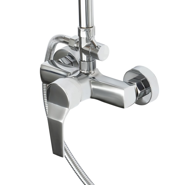 Douchesysteem met thermostaat, regendouche, doucheset, handdouche, douchepaneel, regendouche, massage, douchekraan (zilver) Douchesysteem met thermostaat, regendouche, doucheset, handdouche, douchepaneel, regendouche, massage, douchekraan (zilver)