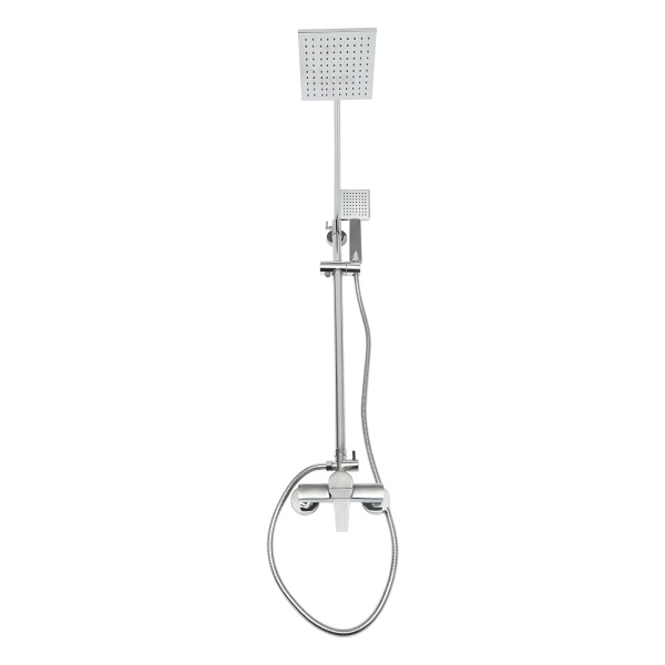 Douchesysteem met thermostaat, regendouche, doucheset, handdouche, douchepaneel, regendouche, massage, douchekraan (zilver) Douchesysteem met thermostaat, regendouche, doucheset, handdouche, douchepaneel, regendouche, massage, douchekraan (zilver)