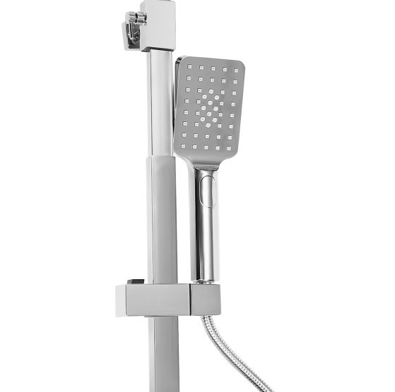 Home Douchesysteem met RVS thermostaat, zilveren douchekolom, verstelbare douchestang, veelzijdige doucheset 73-116 cm Home Douchesysteem met RVS thermostaat, zilveren douchekolom, verstelbare douchestang, veelzijdige doucheset 73-116 cm