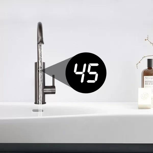 3,2 kW elektrische warmwaterkranen, snelle verwarming, 360 °, intelligent digitaal display, grijs 3,2 kW elektrische warmwaterkranen, snelle verwarming, 360 °, intelligent digitaal display, grijs