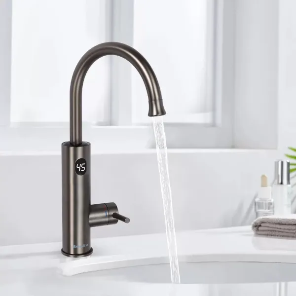 3,2 kW elektrische warmwaterkranen, snelle verwarming, 360 °, intelligent digitaal display, grijs