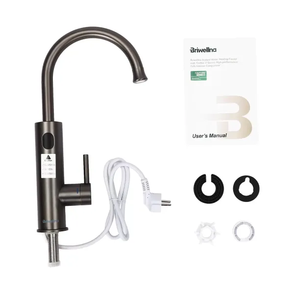 3,2 kW elektrische warmwaterkranen, snelle verwarming, 360 °, intelligent digitaal display, grijs 3,2 kW elektrische warmwaterkranen, snelle verwarming, 360 °, intelligent digitaal display, grijs