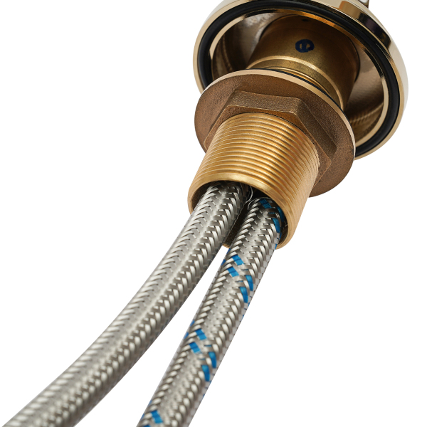 Wastafelkraan 3 gats watervalkraan wastafelmengkraan goud