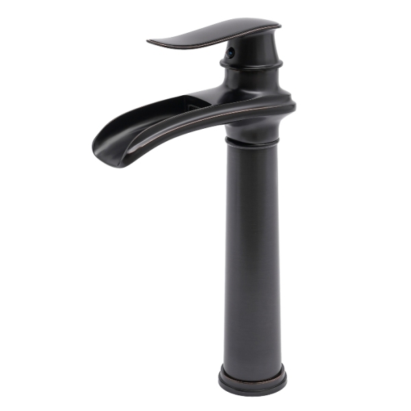 Waterval badkamerkraan, enkele handgreep, antiek messing, geschikt voor badkamer, keuken