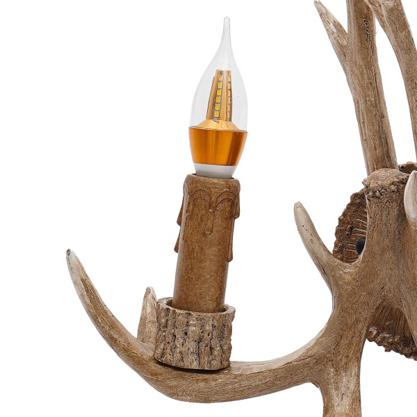 Rustieke gewei hertenhoorn wandlamp, 2 lampen, creatieve persoonlijkheid, 38 cm-50 cm, inclusief 2 lampen