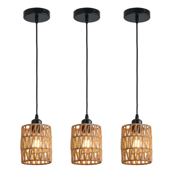 Eetkamer kroonluchters, Plafondlampen, Geweven Hanglampen, Verstelbare Hoogte: 0-134.62cm, 220V, 60W