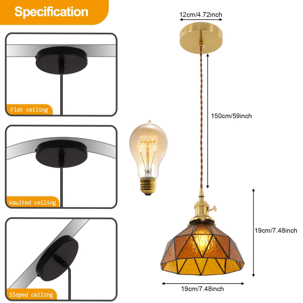 Kroonluchter, tafellamp, woonkamerkroonluchter, plafondlamp, keuken, hal, amber